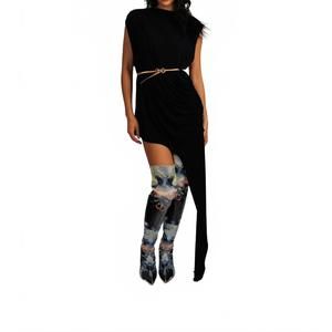 NEW CHUKS COLLINS bri asymmetrical dress in black